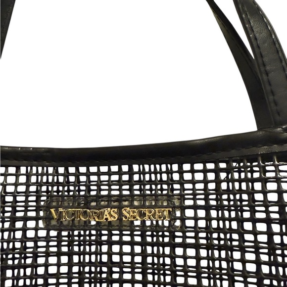 Victoria’s Secret Black Mesh Tote Bag is perfect for shopping, beach…. - Picture 4 of 9